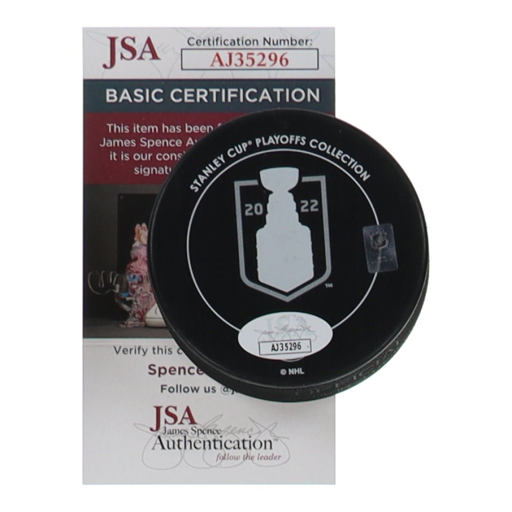 Valeri Nichushkin Signed 2022 Stanley Cup Champions Logo Hockey Puck (JSA) (Online Order Only)