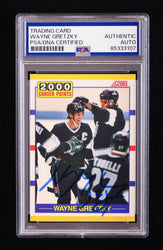 Wayne Gretzky Signed 1990-91 Score Rookie Traded #110T / 2000th Point (PSA) (Online Order Only)