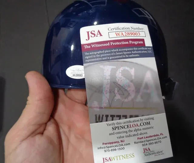 John Schreiber Boston Red Sox Autographed Rawlings Full Size Souvenir Helmet Full Time QR Hologram (Online Order Only)