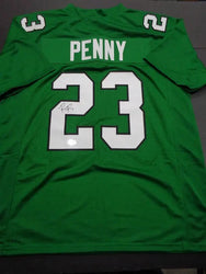 Rashaad Penny Philadelphia Eagles Autographed Custom Football Jersey Beckett Hologram (Online Order Only)