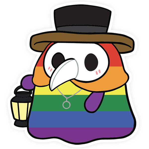 Squishable Plague Doctor Rainbow Pride Sticker (ONLINE ORDER ONLY)