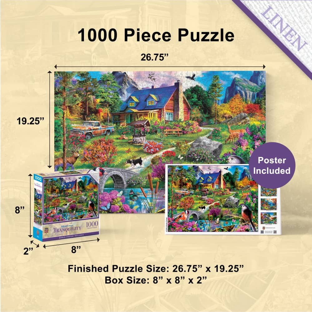 Tranquility - Hillside Cottage 1000 Piece Jigsaw Puzzle