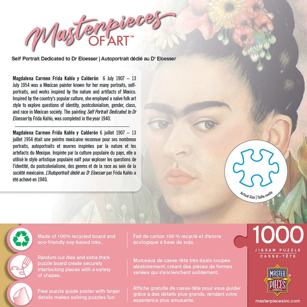MasterPieces of Art - Frida Kahlo Self Portrait 1000 Piece Jigsaw Puzzle (ONLINE ORDER ONLY)