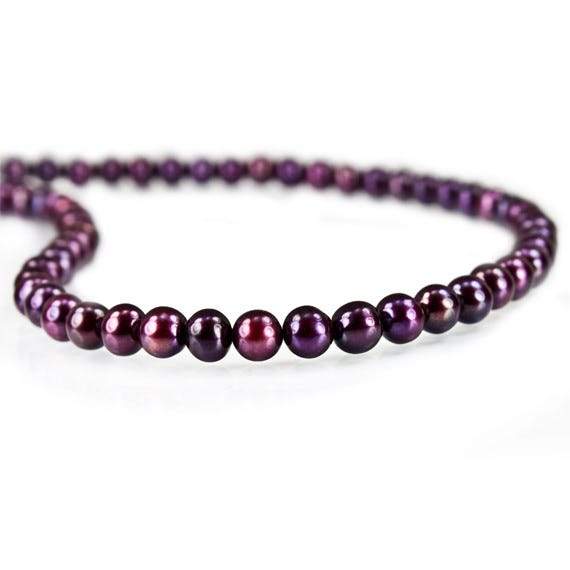 Purple Side Drilled Off Round Freshwater Pearl Strand (ONLINE ORDER ONLY)