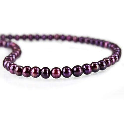 Purple Side Drilled Off Round Freshwater Pearl Strand (ONLINE ORDER ONLY)