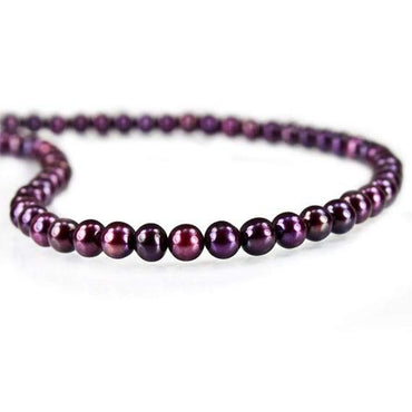 Purple Side Drilled Off Round Freshwater Pearl Strand (ONLINE ORDER ONLY)