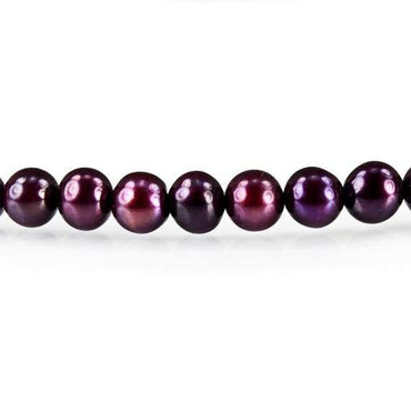 Purple Side Drilled Off Round Freshwater Pearl Strand (ONLINE ORDER ONLY)