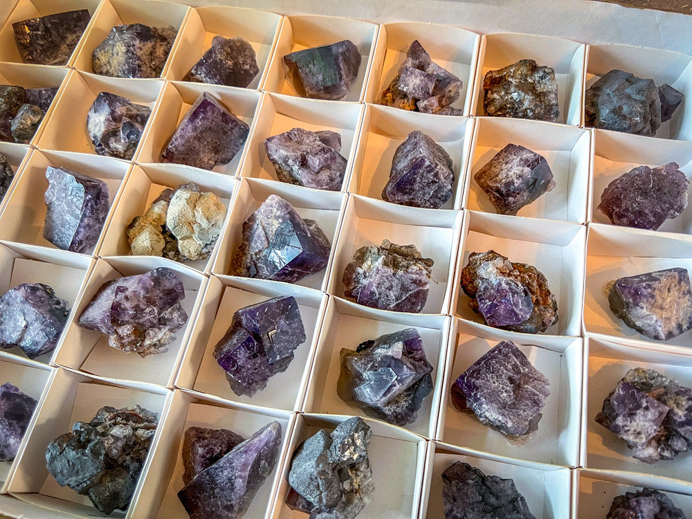 Rare Purple Rain Pocket Fluorite Clusters, Lady Annanella Mine, CLOSED Mine!, Daylight Fluorescent (ONLINE ORDER ONLY)