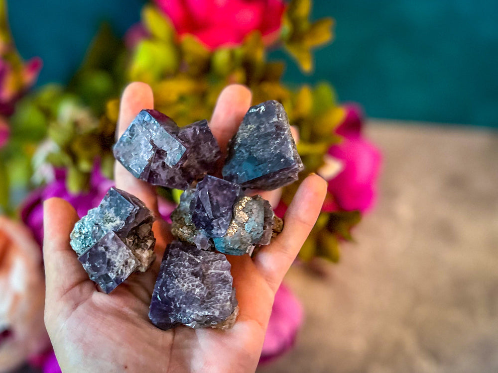 Rare Purple Rain Pocket Fluorite Clusters, Lady Annanella Mine, CLOSED Mine!, Daylight Fluorescent (ONLINE ORDER ONLY)