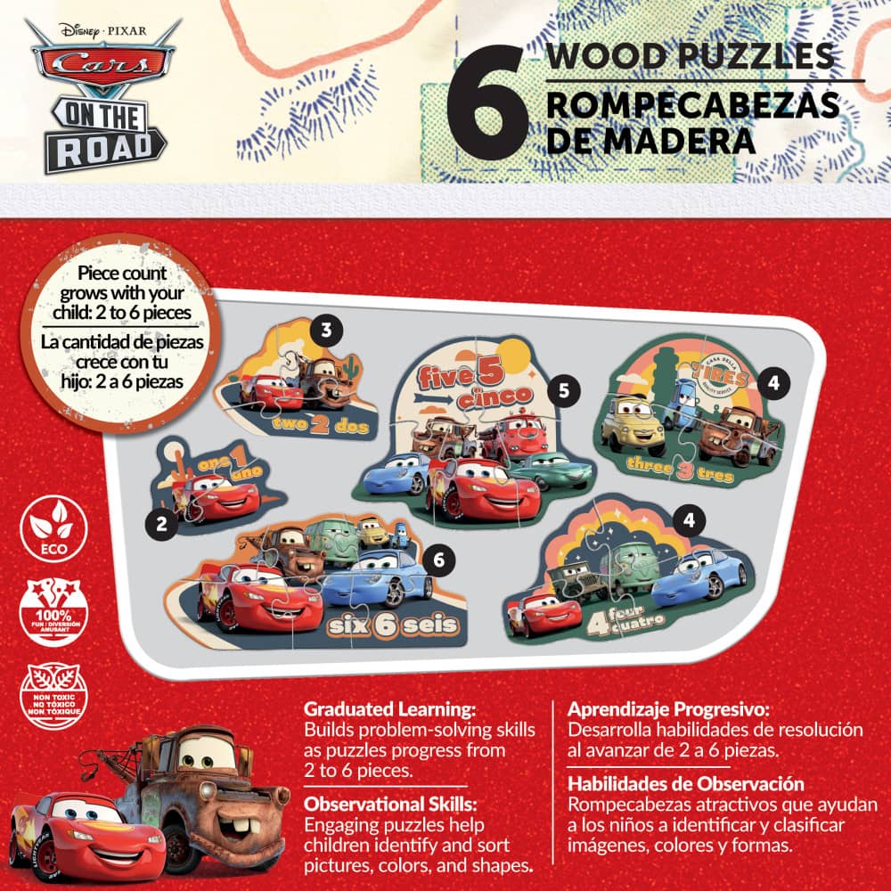Disney - Cars 6-Pack Wood Shaped Puzzles (ONLINE ORDER ONLY)