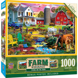 Farm & Country - Picnic on the Farm 1000 Piece Jigsaw Puzzle (ONLINE ORDER ONLY)