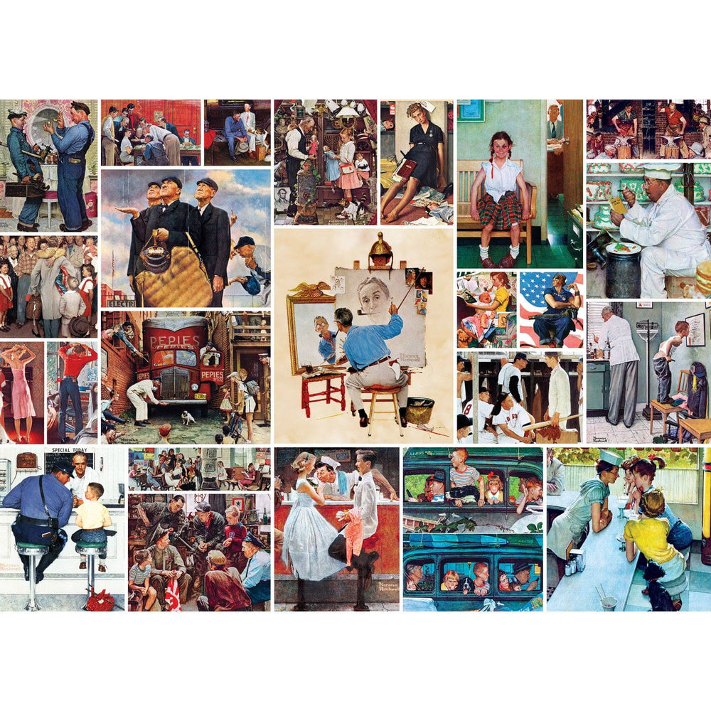 Saturday Evening Post - Rockwell Collage 1000 Piece Jigsaw Puzzle (ONLINE ORDER ONLY)
