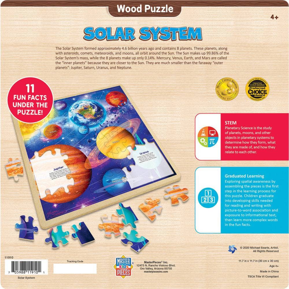 Wood Fun Facts - Solar System 48 Piece Wood Jigsaw Puzzle (ONLINE ORDER ONLY)
