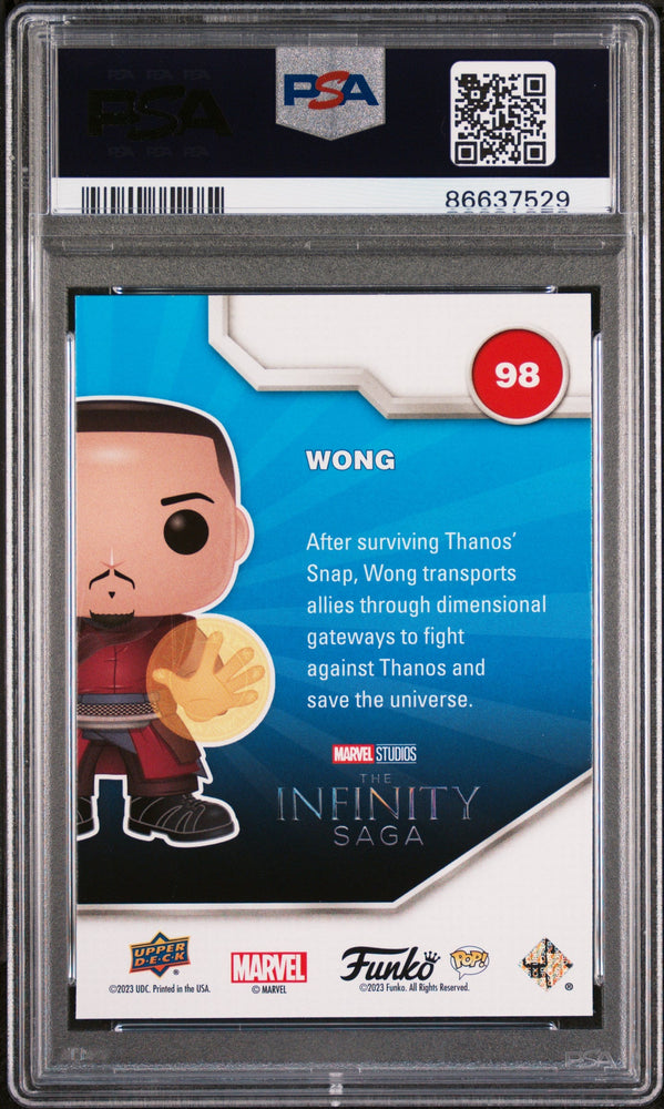2023 UPPER DECK FUNKO POP MARVEL  WONG PLATINUM #98  PSA 10 (Online Order Only)