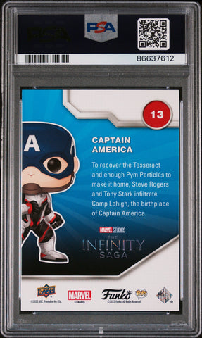 2023 UPPER DECK FUNKO POP MARVEL  CAPTAIN AMERICA  #13  PSA 10 (Online Order Only)