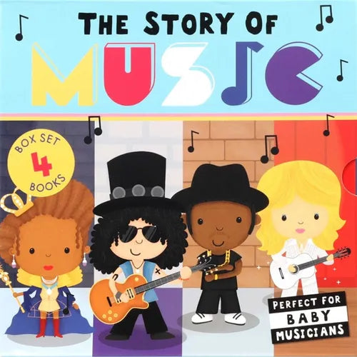 The Story of Music: Four-Book Boxed Set: The Story of Rock, the Story of Pop, the Story of Rap, the Story of Country - Board Book (ONLINE ORDER ONLY)