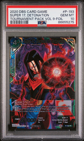 2020 DRAGON BALL SUPER OFFICIAL TOURNAMENT SUPER 17, DETONATION #P-193 - PSA 10 (Online Order Only)