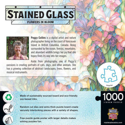 Stained Glass - Flowers in Bloom 1000 Piece Jigsaw Puzzle (ONLINE ORDER ONLY)