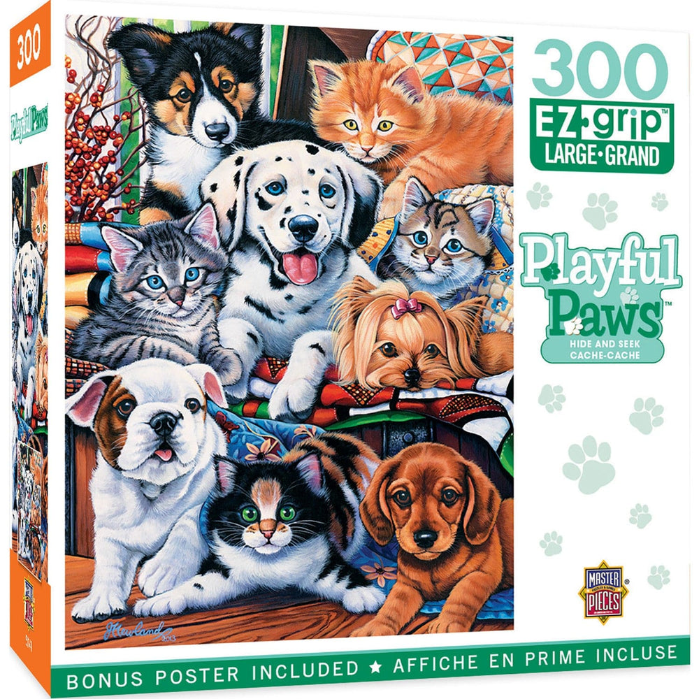 Playful Paws - Hide and Seek 300 Piece EZ Grip Jigsaw Puzzle (ONLINE ORDER ONLY)