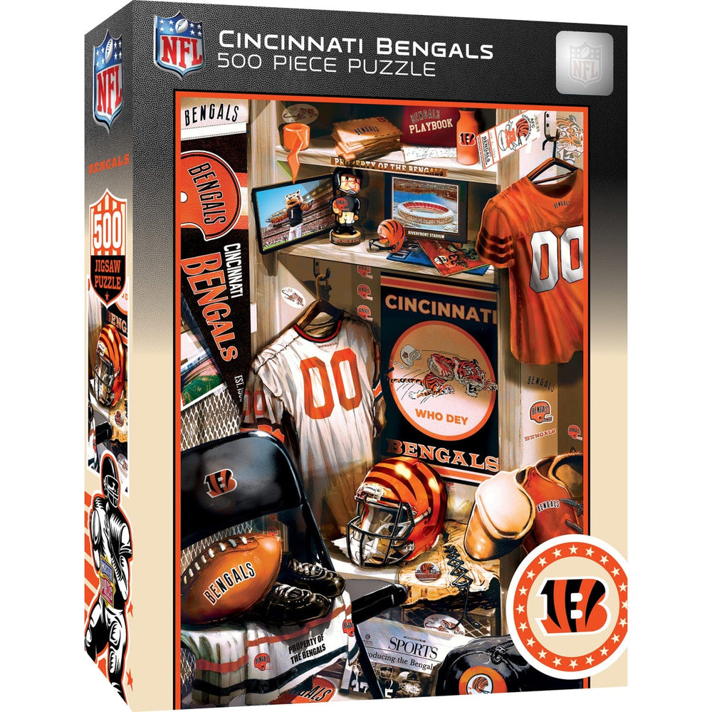 Cincinnati Bengals - Locker Room 500 Piece Jigsaw Puzzle (ONLINE ORDER ONLY)