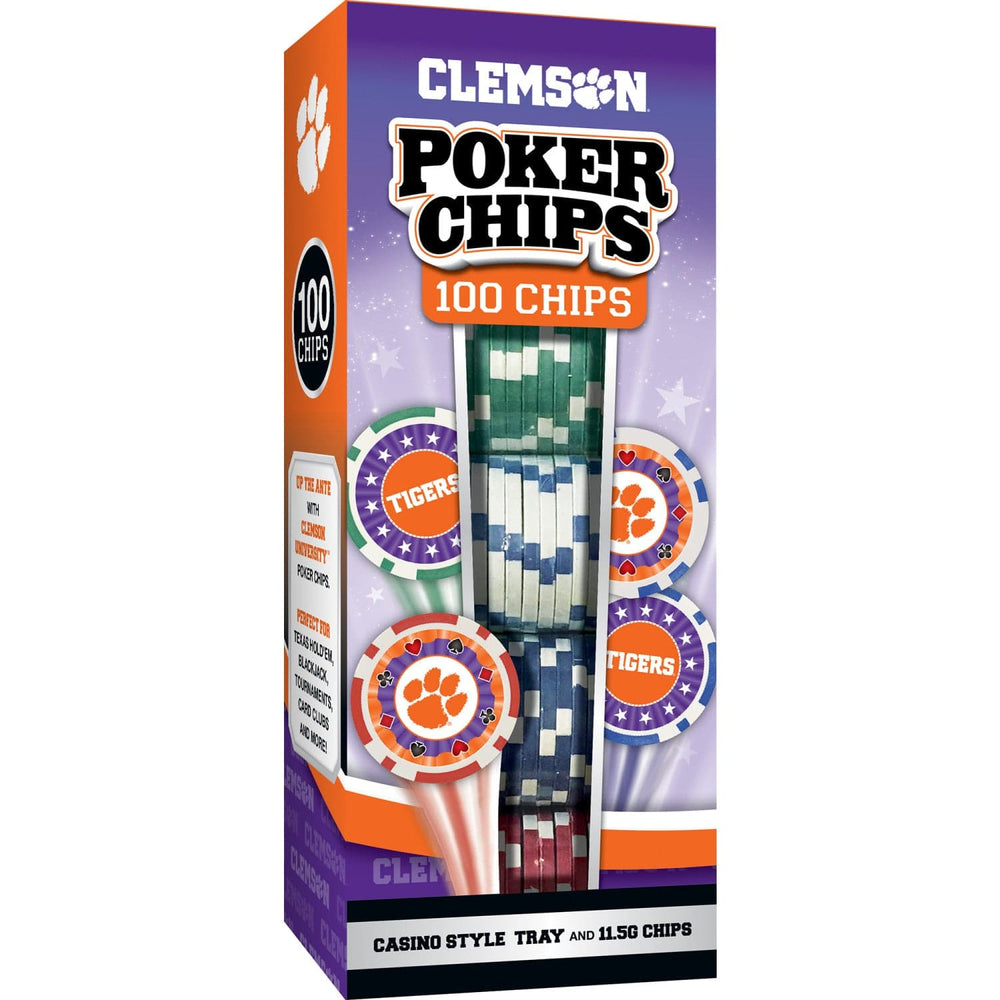 Clemson Tigers 100 Piece Poker Chips (ONLINE ORDER ONLY)