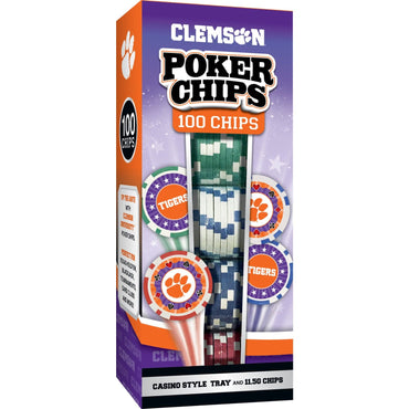 Clemson Tigers 100 Piece Poker Chips (ONLINE ORDER ONLY)