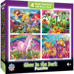 Glow in the Dark 100 Piece Jigsaw Puzzles - 4-Pack V1 (ONLINE ORDER ONLY)