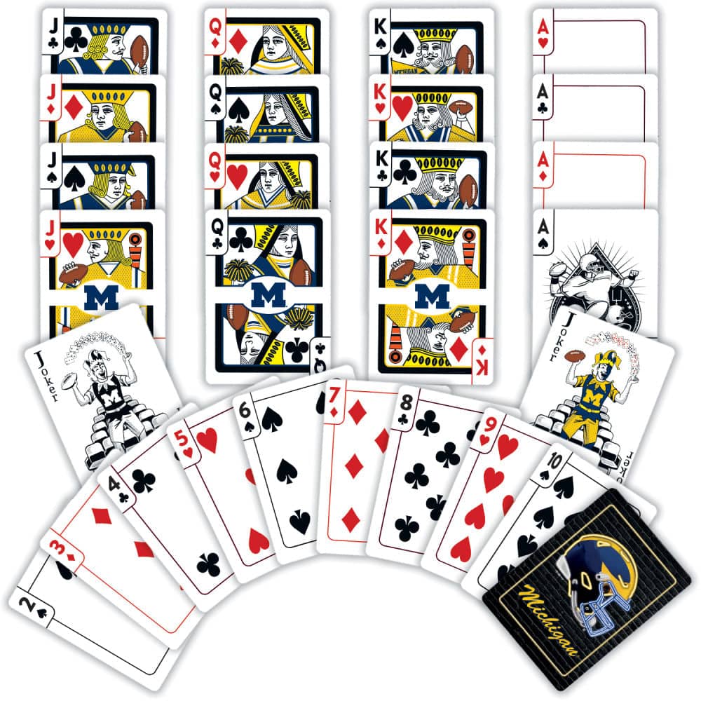 Michigan Wolverines Neon Playing Cards - 54 Card Deck