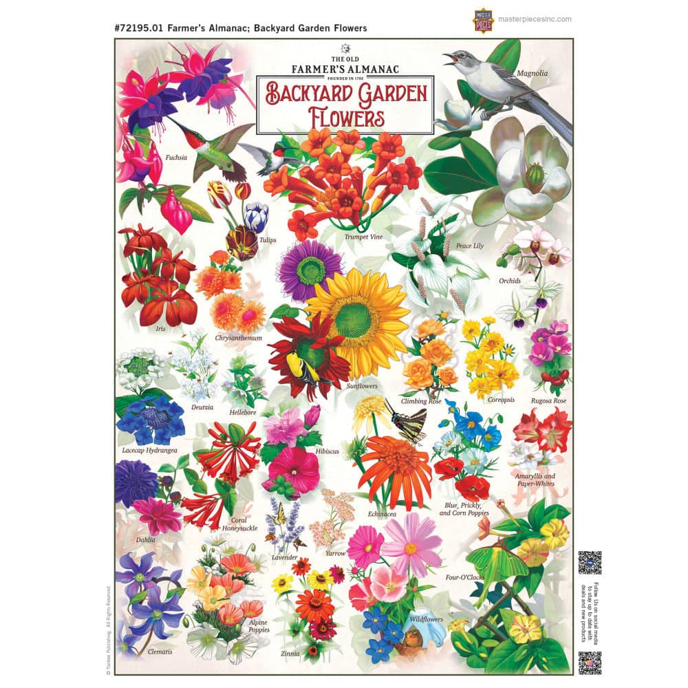 Farmer's Almanac - Backyard Garden Flowers 1000 Piece Jigsaw Puzzle