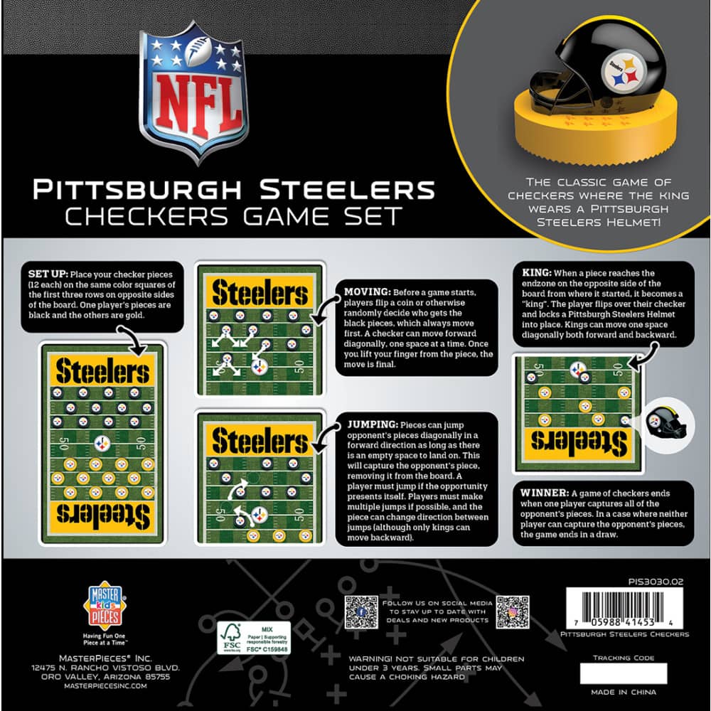 Pittsburgh Steelers Checkers Board Game
