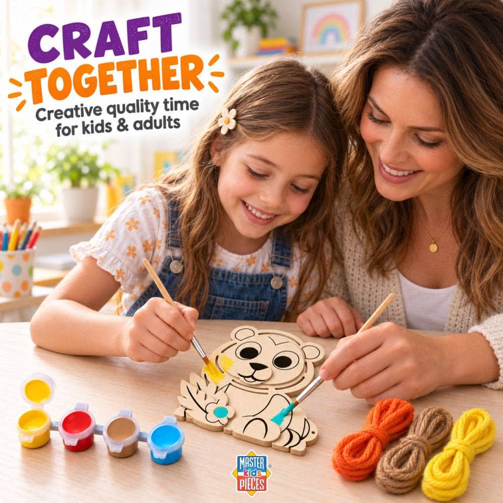 Lion - Wood Yarn Wrapping Craft & Paint Kit