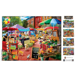 Farmer's Market - Town Square Booths 750 Piece Jigsaw Puzzle (ONLINE ORDER ONLY)