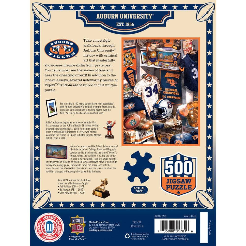 Auburn Tigers - Locker Room 500 Piece Jigsaw Puzzle (ONLINE ORDER ONLY)