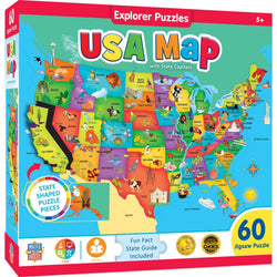 Explorer - USA Map 60 Piece Jigsaw Puzzle (ONLINE ORDER ONLY)