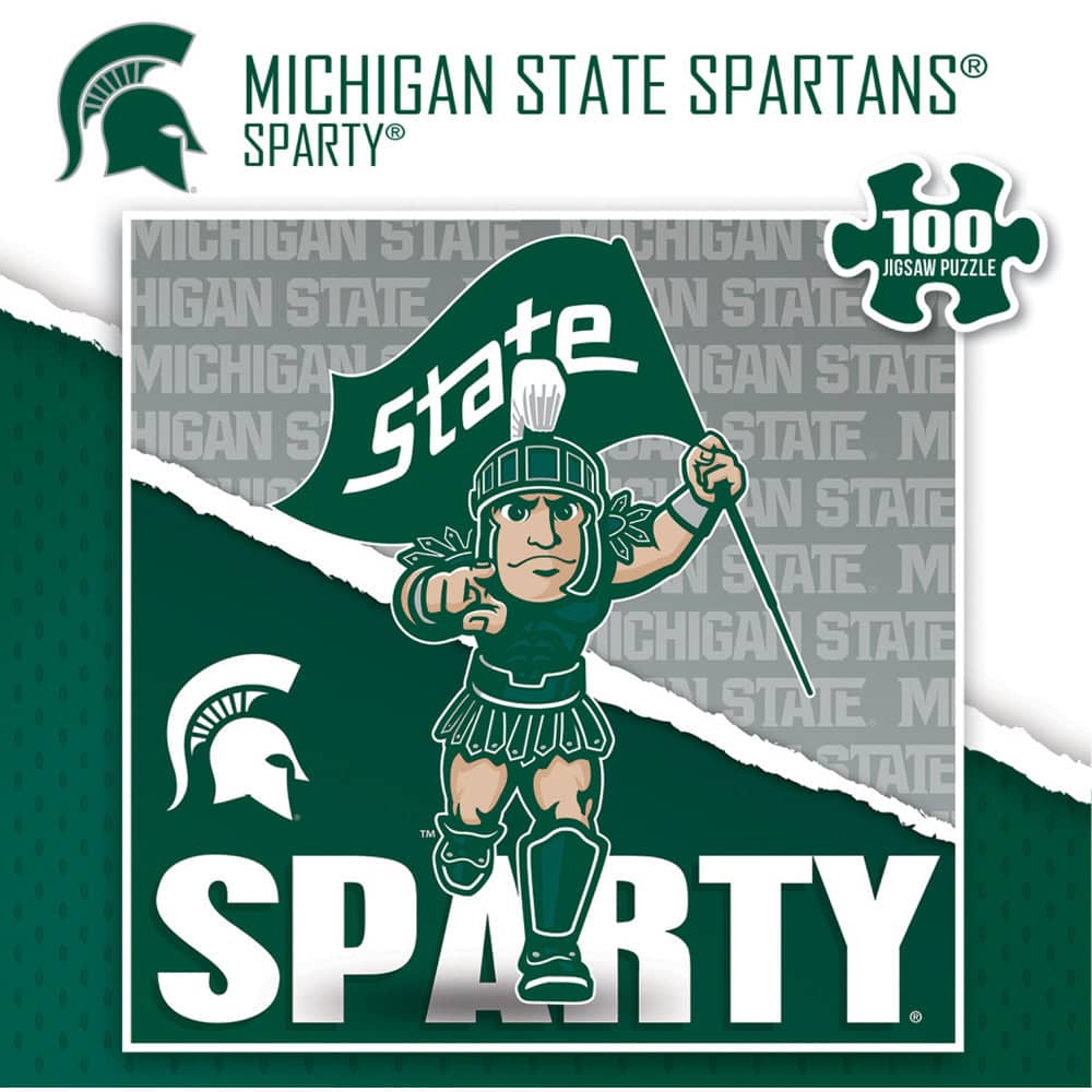 Michigan State Spartans - NCAA Mascot 100 Piece Jigsaw Puzzle (ONLINE ORDER ONLY)