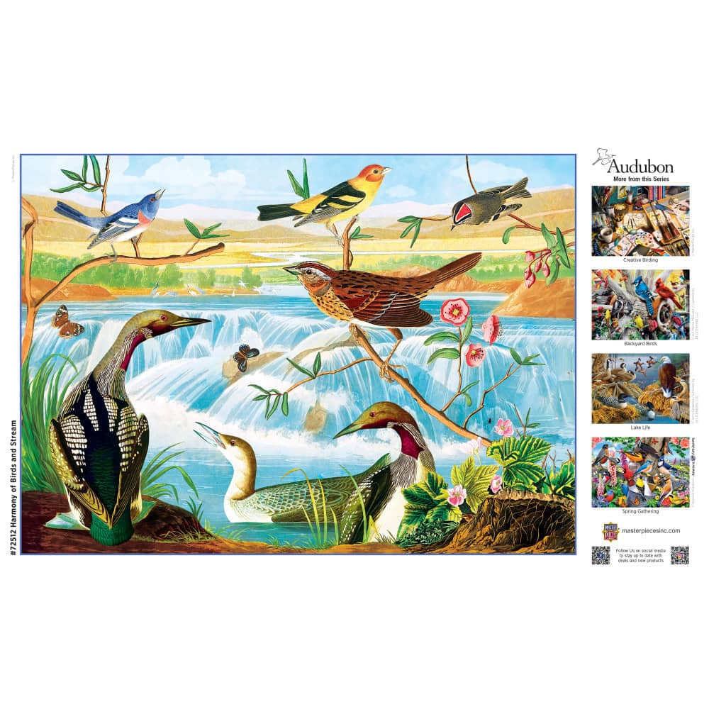 Audubon - Harmony of Birds and Stream 1000 Piece Jigsaw Puzzle