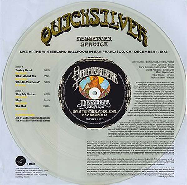 Quicksilver Messenger Service - Live At The Winterland Ballroom In San Francisco, CA - December 1, 1973 [Vinyl]