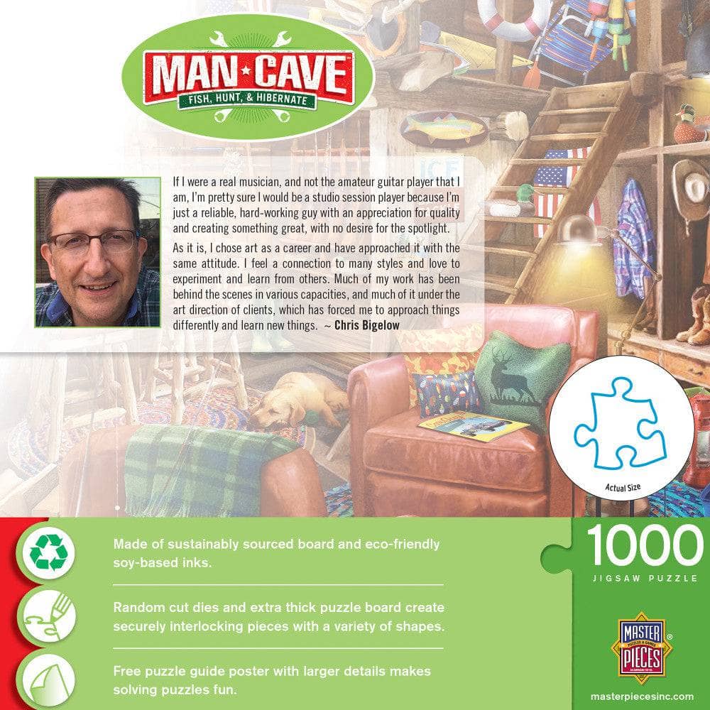 Man Cave - Fish, Hunt, & Hibernate 1000 Piece Jigsaw Puzzle (ONLINE ORDER ONLY)