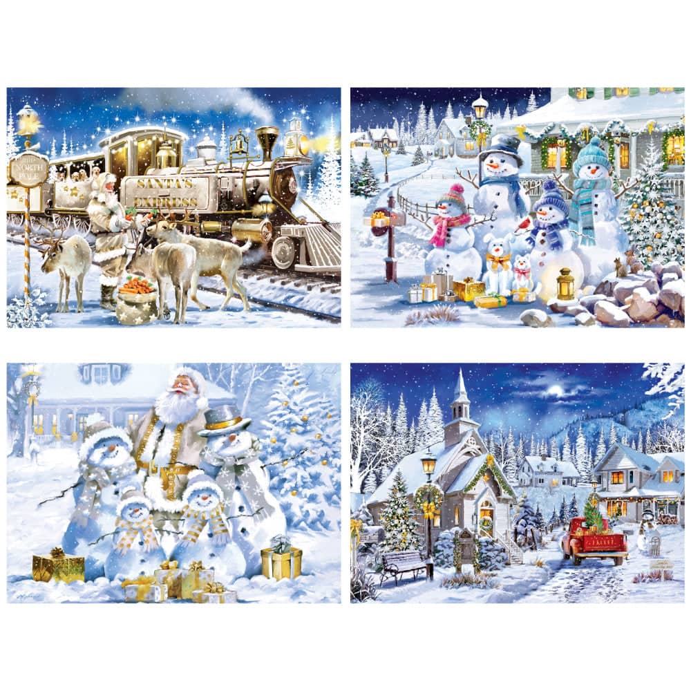 Glitter & Gold - 500 Piece Jigsaw Puzzles 4-Pack