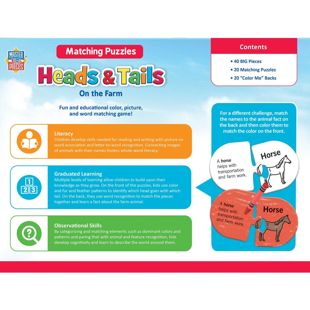 Heads & Tails On the Farm Matching Jigsaw Puzzles