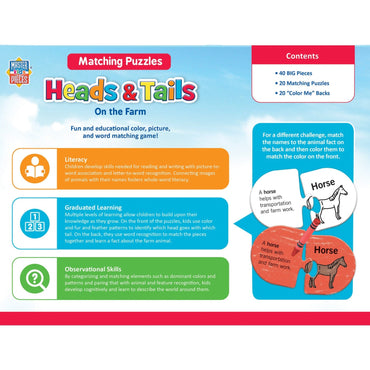 Heads & Tails On the Farm Matching Jigsaw Puzzles (ONLINE ORDER ONLY)
