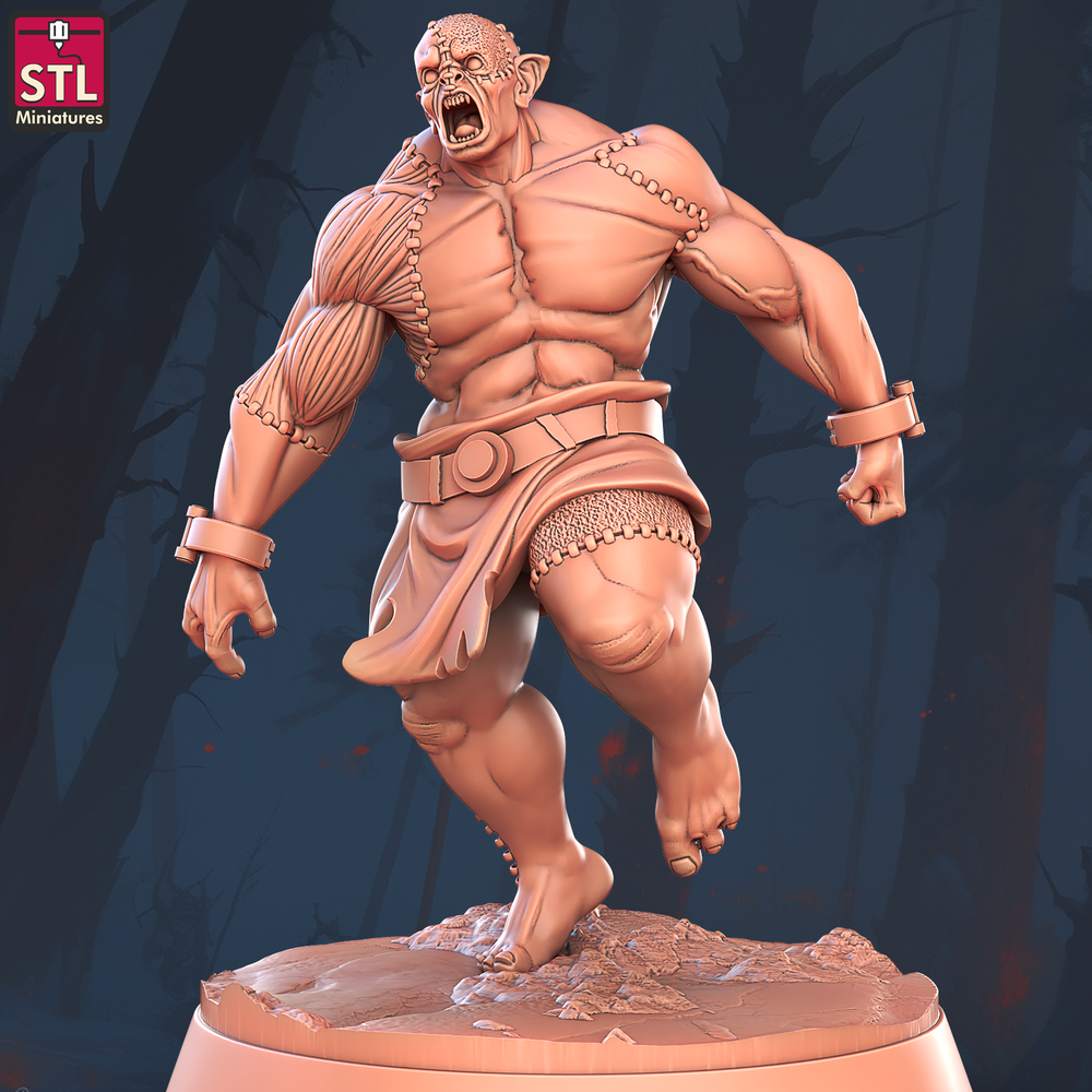 3D Printed STL Miniatures Flesh Golem 28 - 32mm War Gaming D&D (Online Only)