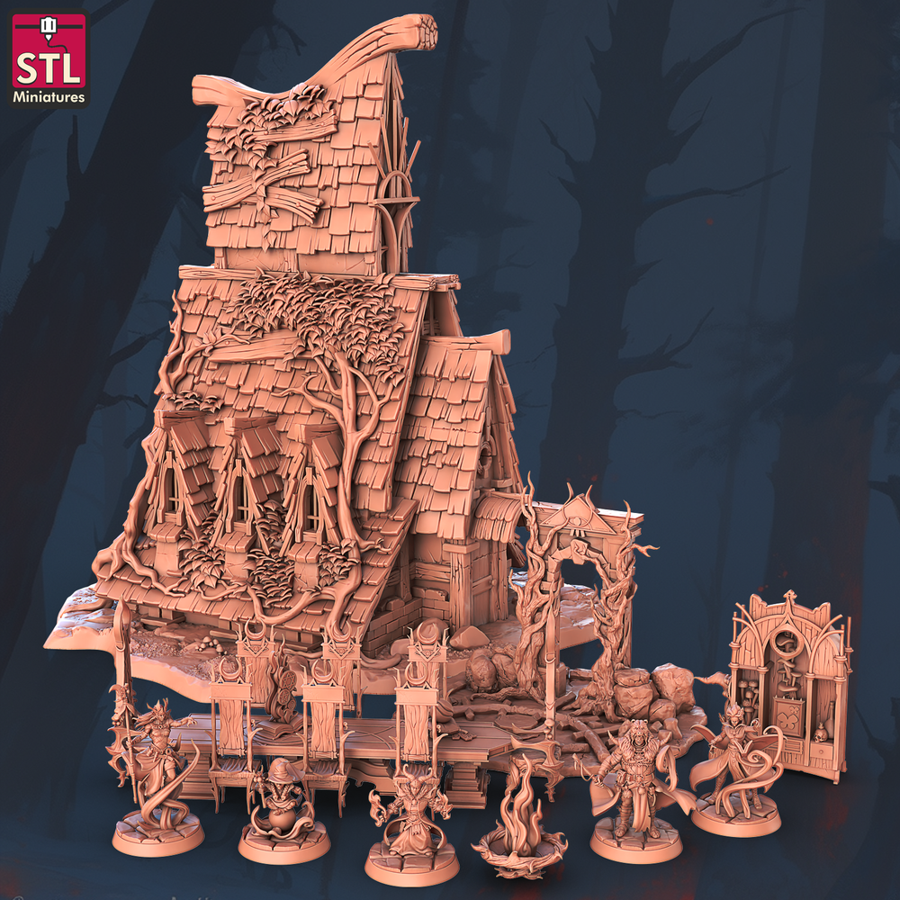 3D Printed STL Miniatures Witches Council Set 28 - 32mm War Gaming D&D (Online Only)
