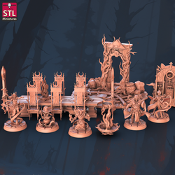 3D Printed STL Miniatures Witches Council Set 28 - 32mm War Gaming D&D (Online Only)