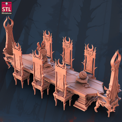 3D Printed STL Miniatures Witches Council Set 28 - 32mm War Gaming D&D (Online Only)