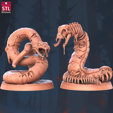 3D Printed STL Miniatures Ghoul Snake Set 28 - 32mm War Gaming D&D (Online Only)