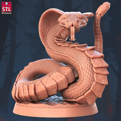 3D Printed STL Miniatures Giant Snake Set 28 - 32mm War Gaming D&D (Online Only)