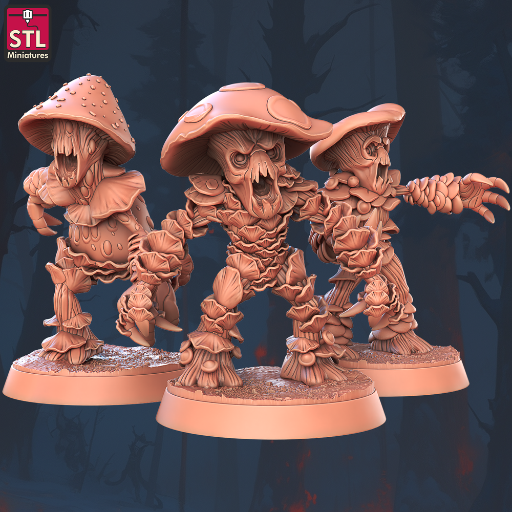 3D Printed STL Miniatures Violent Fungus Set 28 - 32mm War Gaming D&D (Online Only)