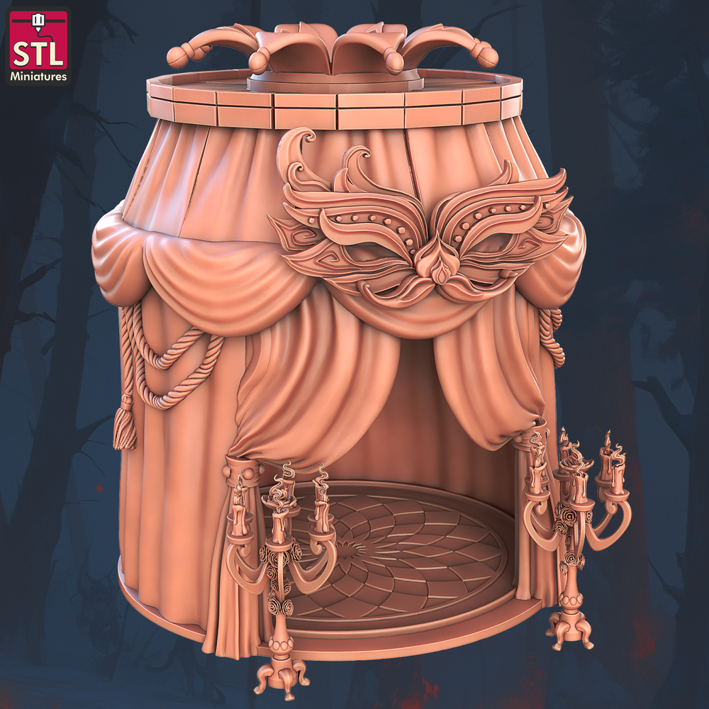 3D Printed STL Miniatures Masquerade Vetenian Carnival Set 28 - 32mm War Gaming D&D (Online Only)