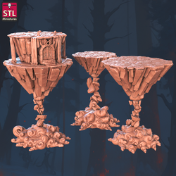 3D Printed STL Miniatures Floating Islands Set 28 - 32mm War Gaming D&D (Online Only)